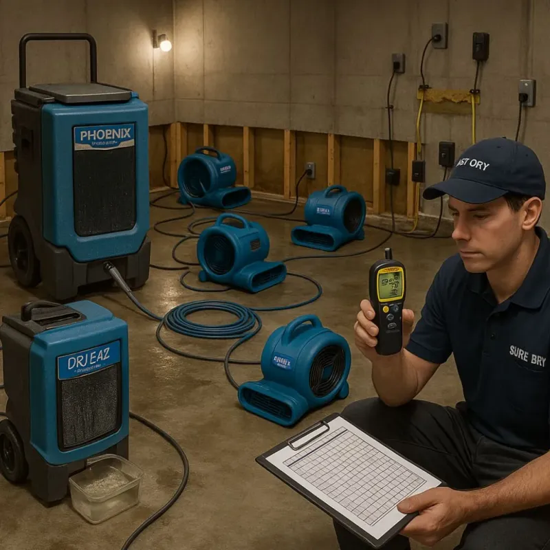 Structural Drying and Dehumidification process in Richmond County, NY